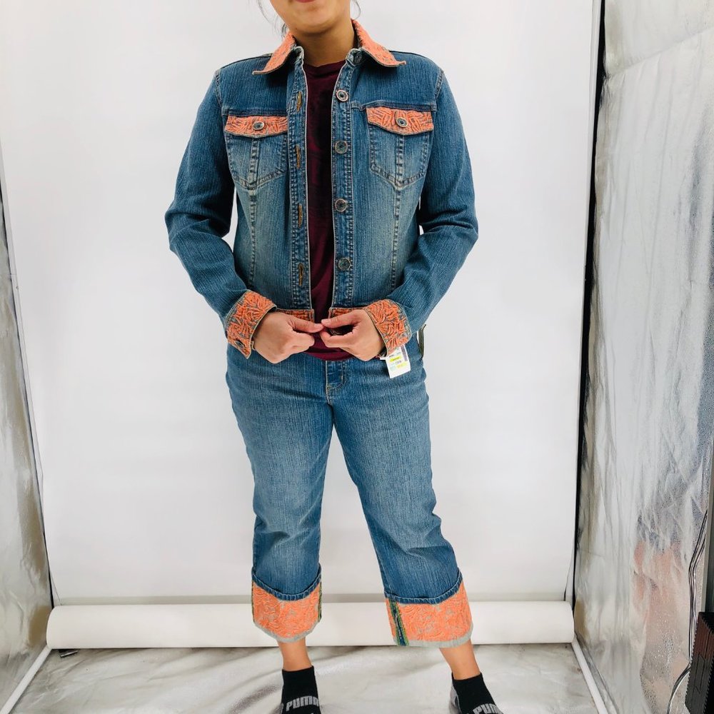 Vintage Very Vera Embroidered Lace Jean Outfit - Picture 15 of 16